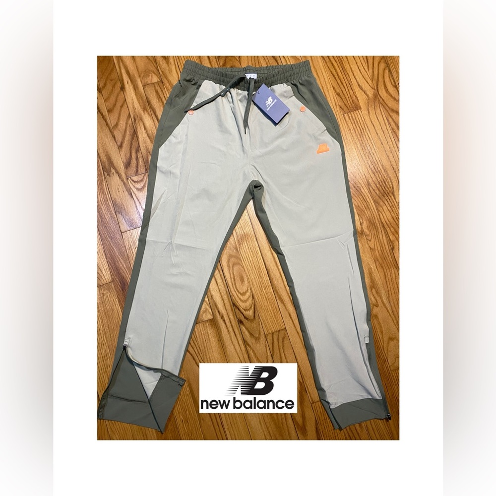 NEW BALANCE All Motion 4-Way Stretch PANTS Men’s Sz Small New Green Orange